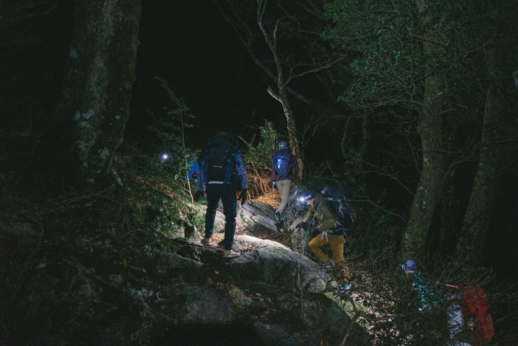 night hiking navigation